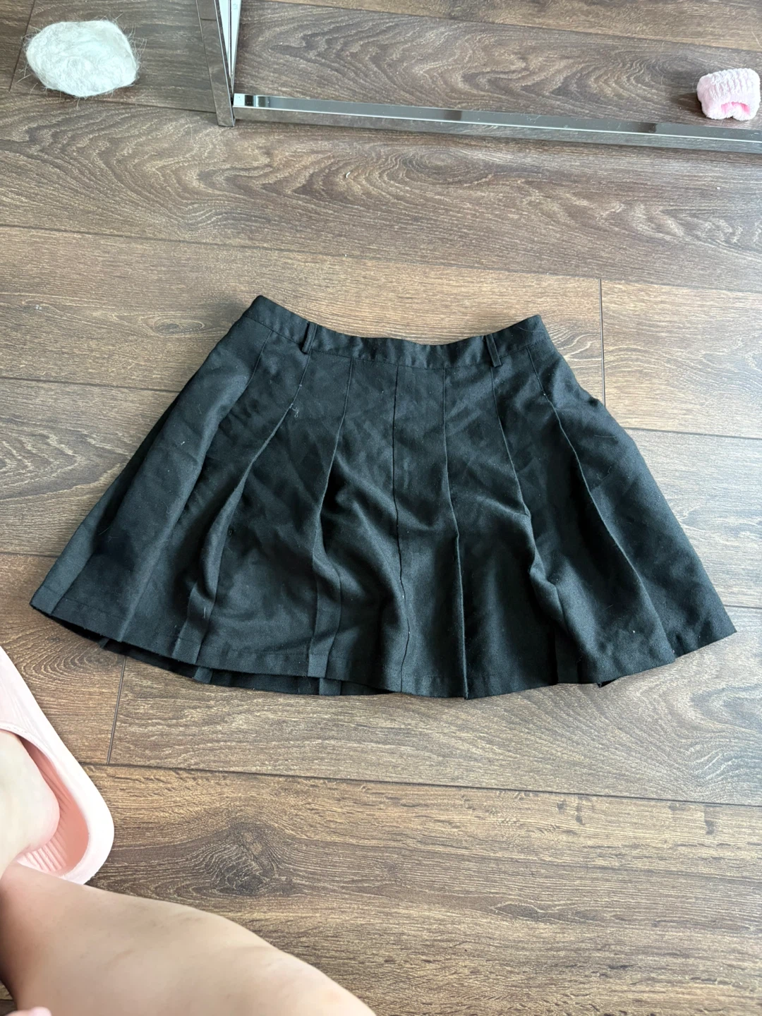 Black Pleated Mini Skirt