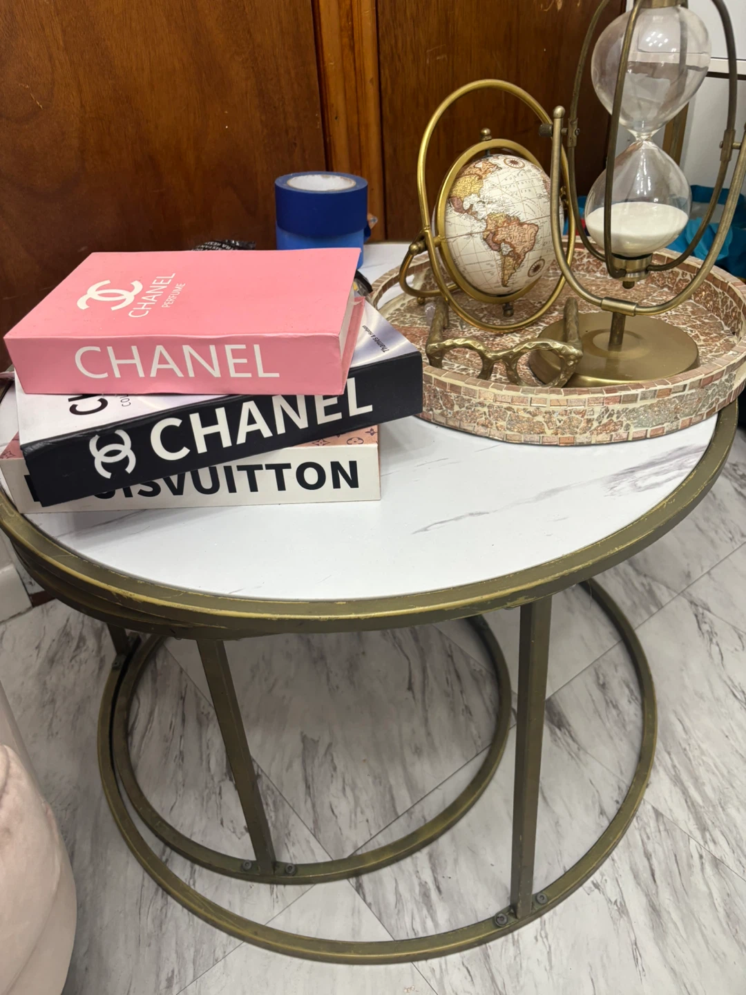 Chanel & Louis Vuitton Decorative Books and gold decaration
