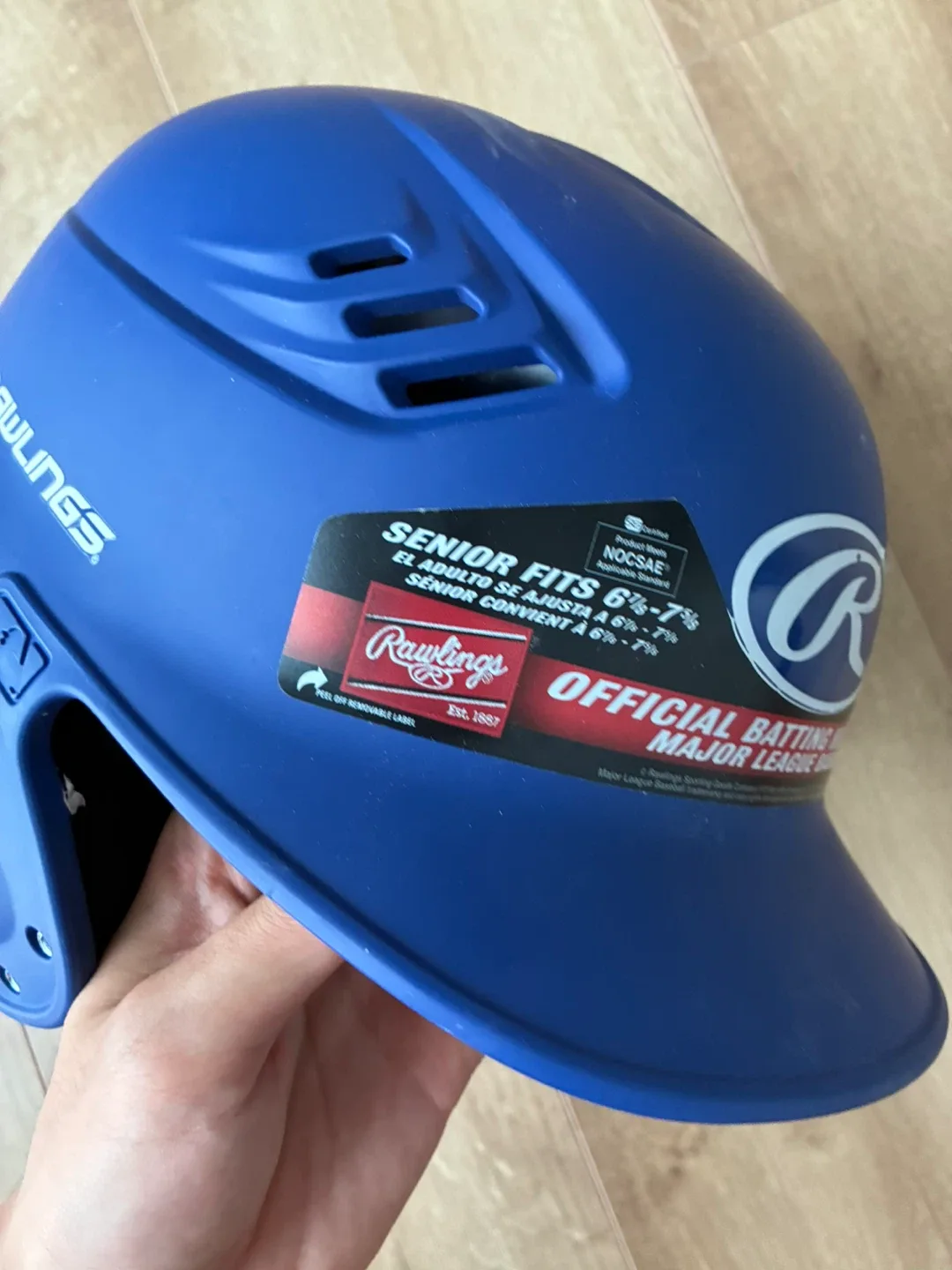Rawlings R16 Official Batting Helmet - Blue, Size 6 3/4 - 7 1/2 image indicator(3)
