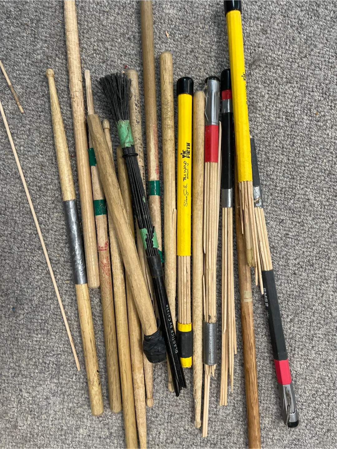 Variety of Used Drumsticks