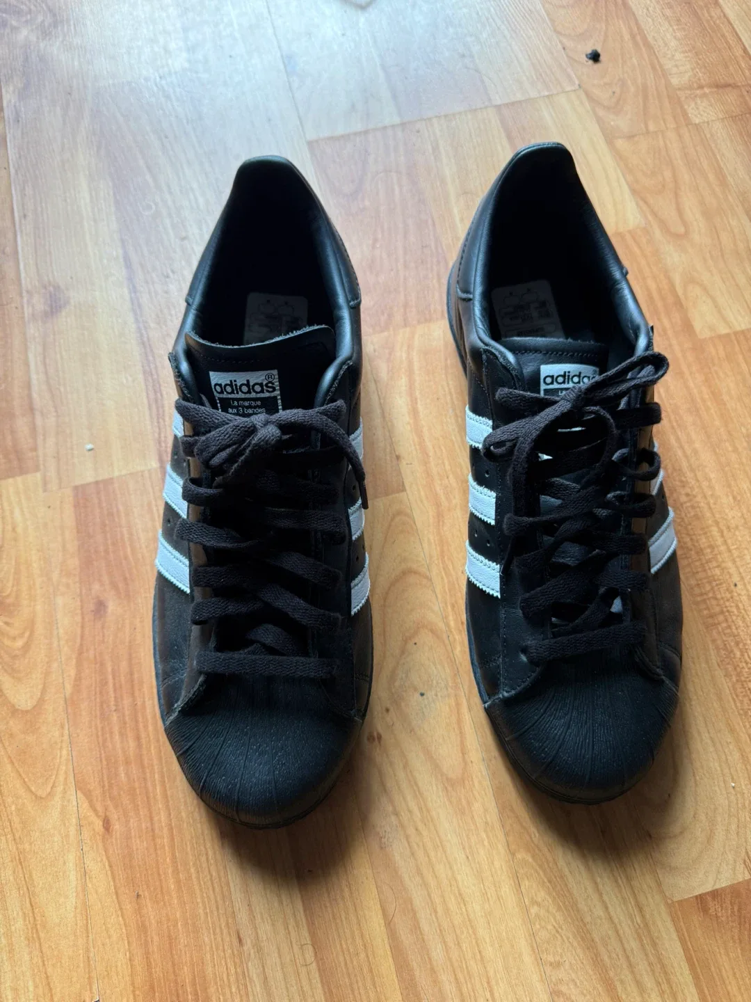 Adidas Superstar Black Leather Shoes thumbnail