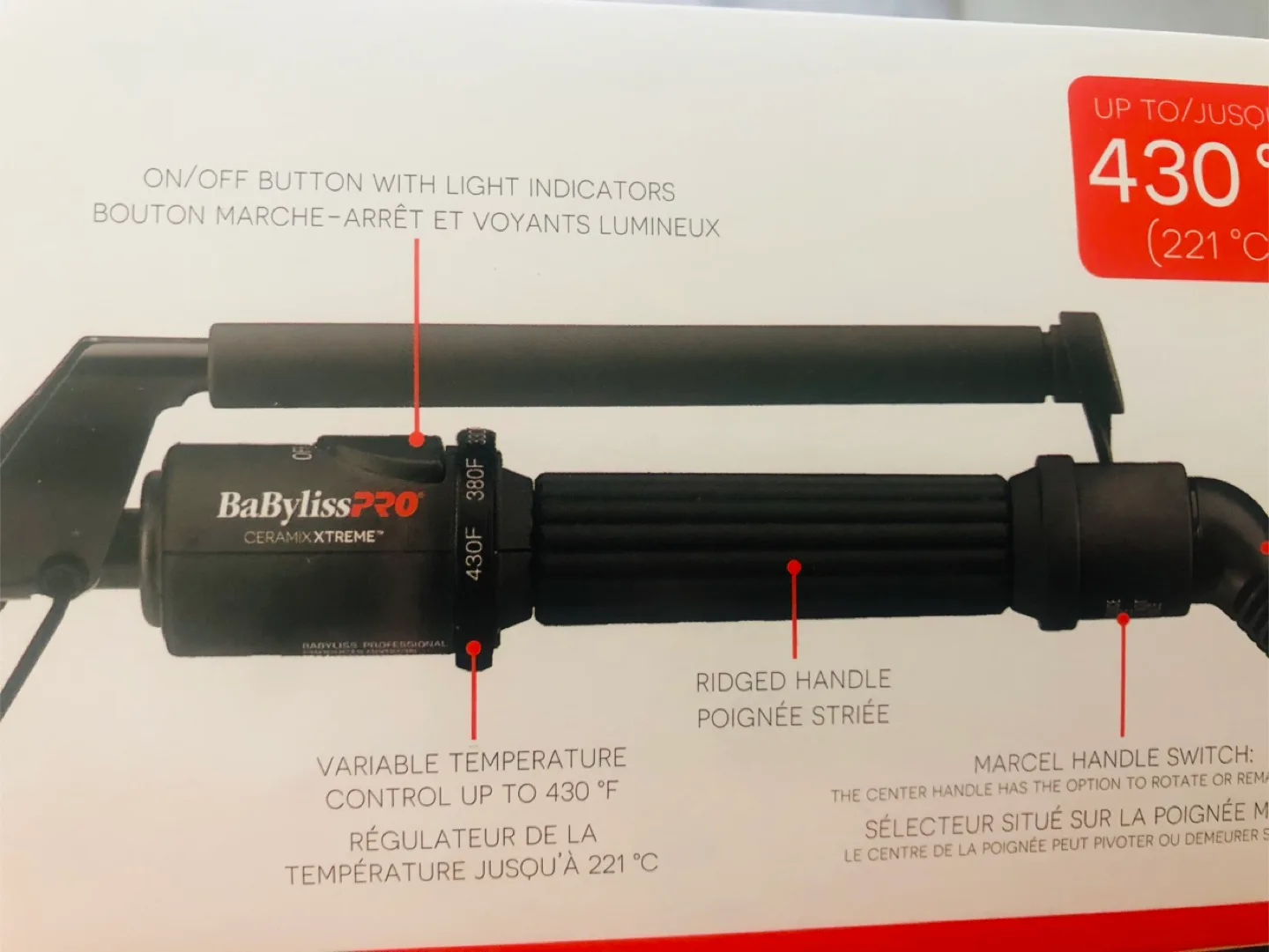 NEW BaBylissPRO Ceramix Xtreme 1/2" Curling Iron - New image indicator(3)