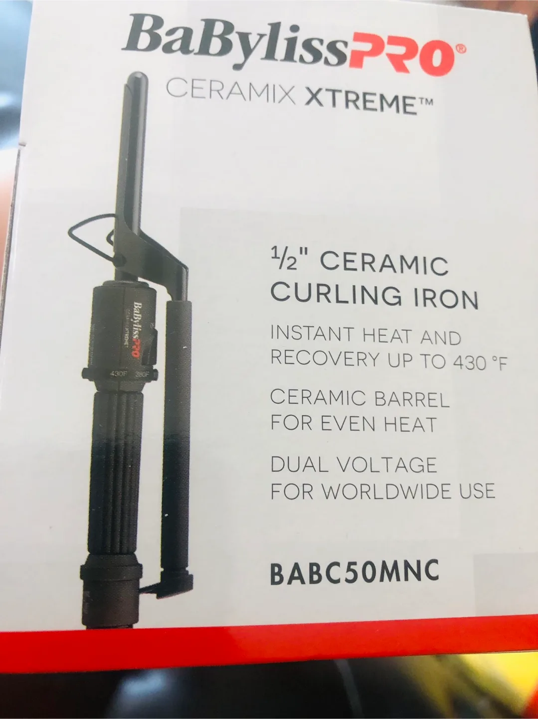 NEW BaBylissPRO Ceramix Xtreme 1/2" Curling Iron - New image indicator(5)