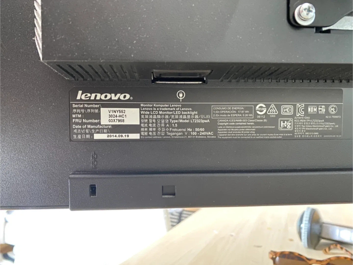 Lenovo ThinkVision LT2323p Wide LCD Monitor image indicator(2)