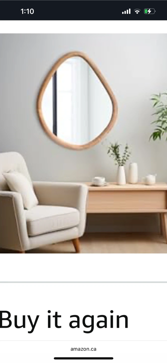 Irregular Wood Frame Wall Mirror