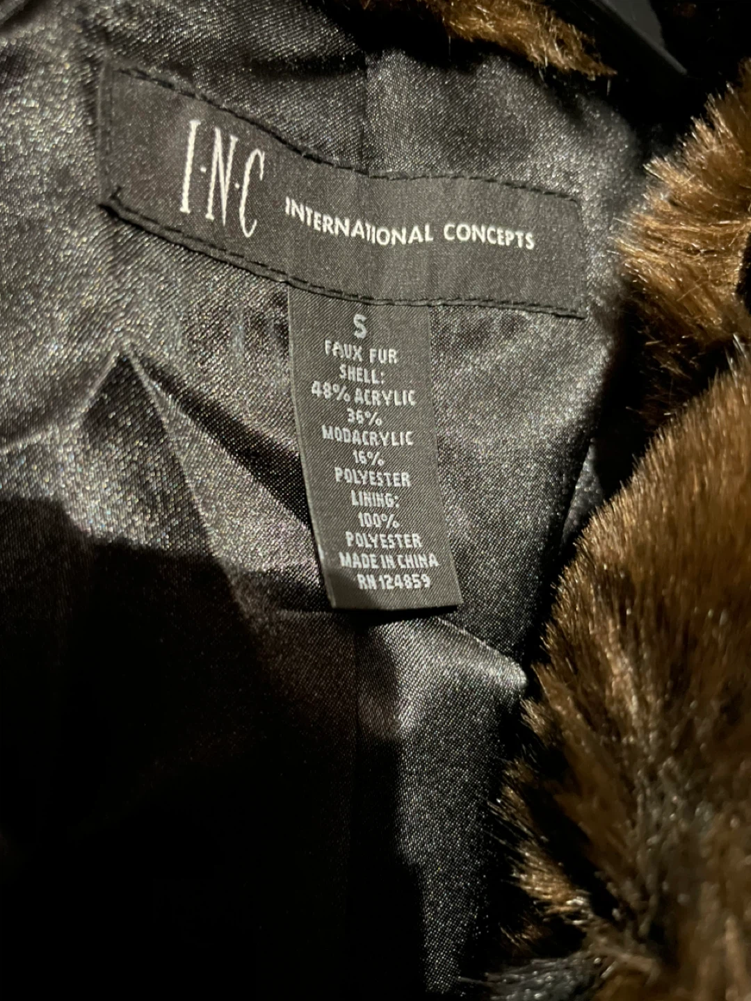 INC International Concepts Faux Fur Coat - Size S - photo 5