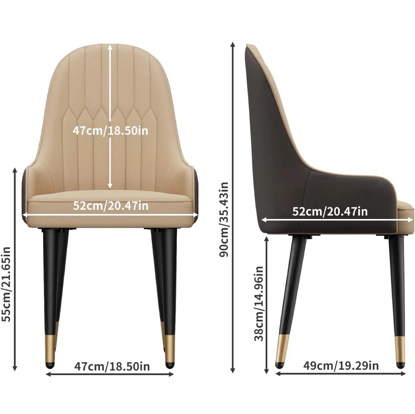 Dining Chair - Beige Microfiber Leather image indicator(2)