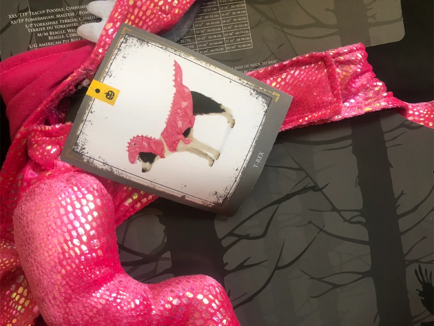 NEW Pink T-Rex Dog Costume, Size XL thumbnail