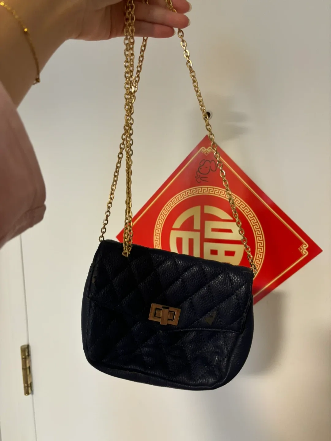 Navy Blue Quilted Chain Bag image indicator(3)