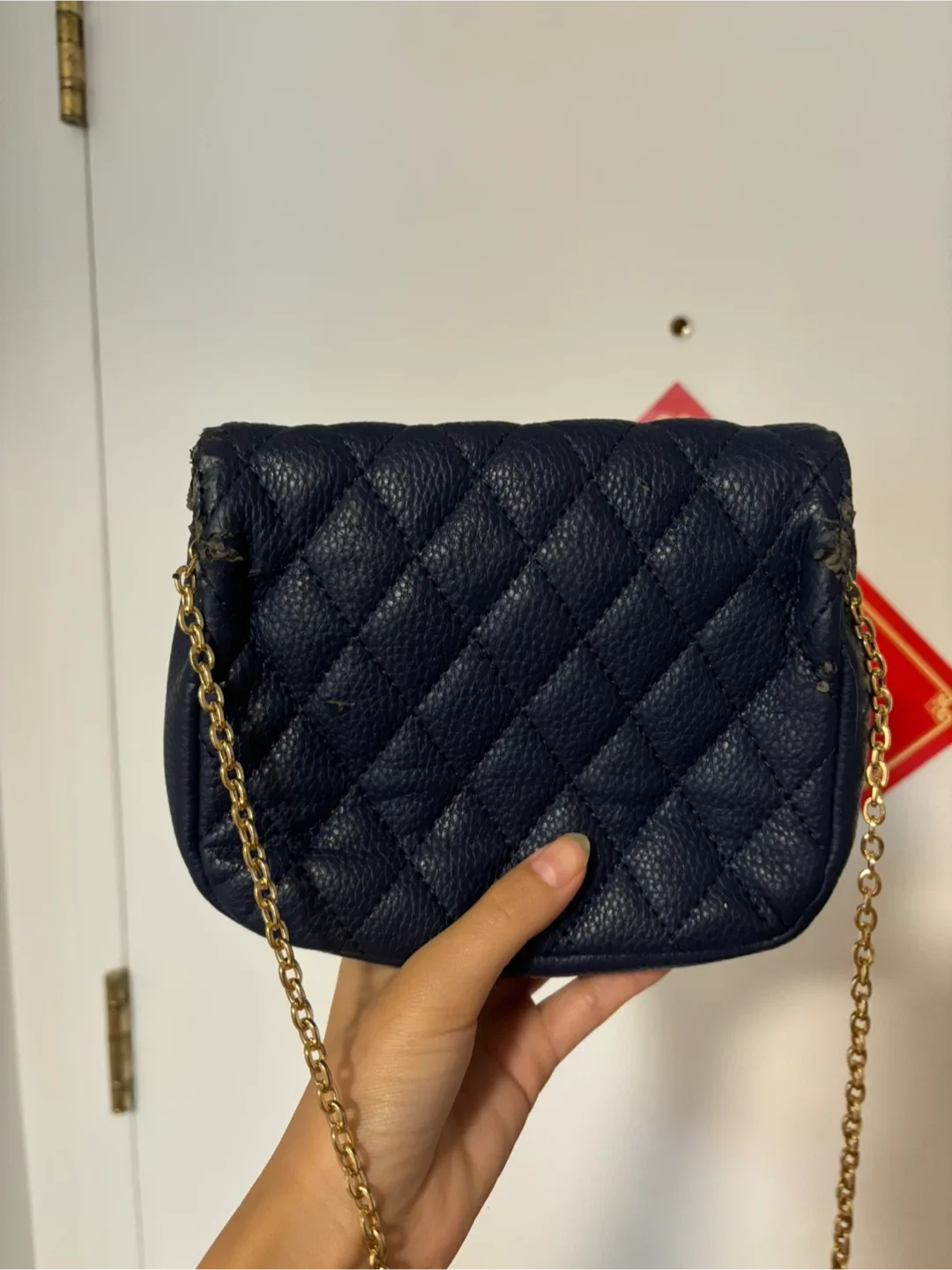 Navy Blue Quilted Chain Bag image indicator(2)