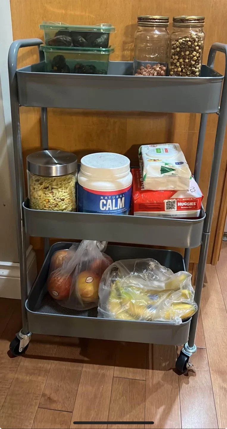 3 Tier Metal Utility Cart (Grey) image indicator(3)