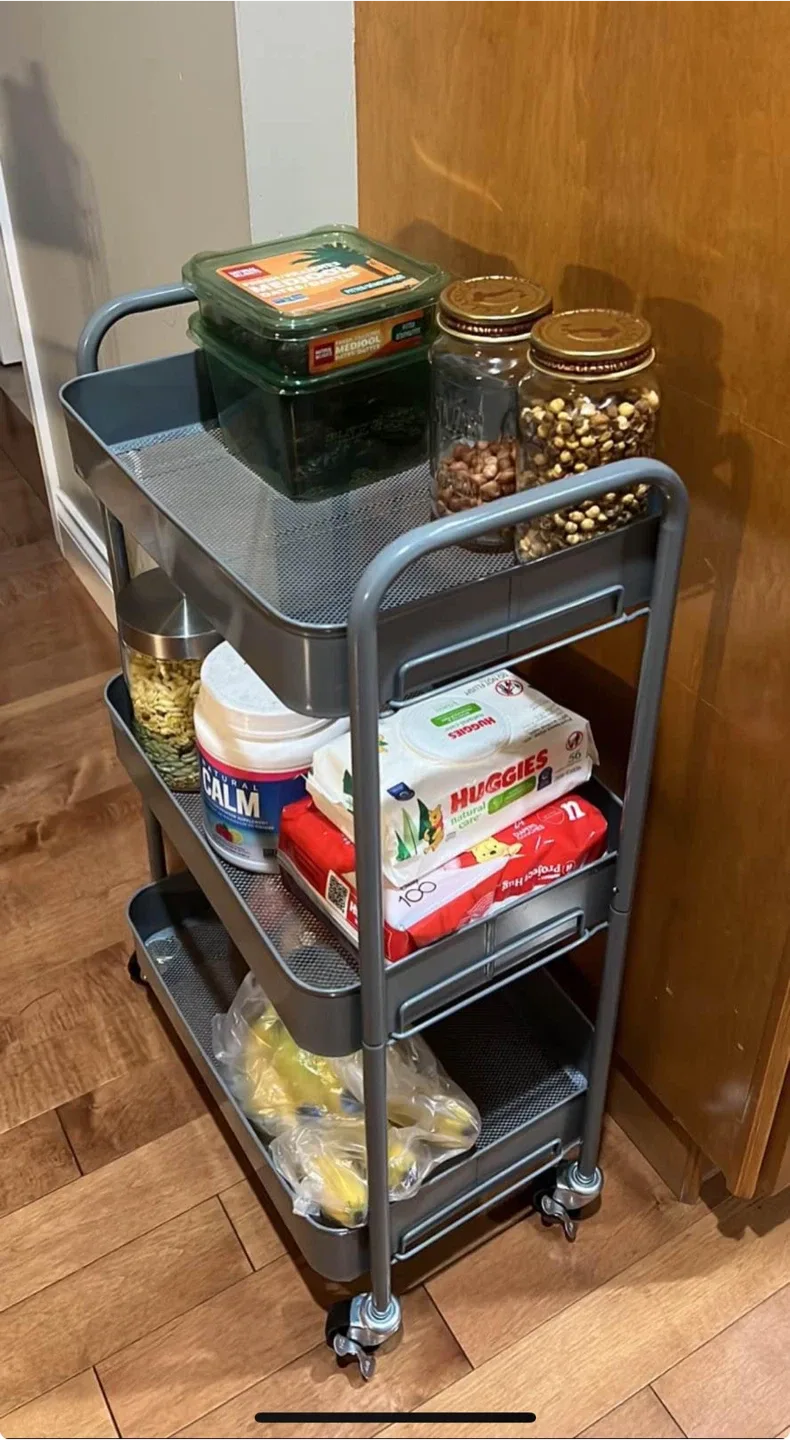 3 Tier Metal Utility Cart (Grey) image indicator(2)