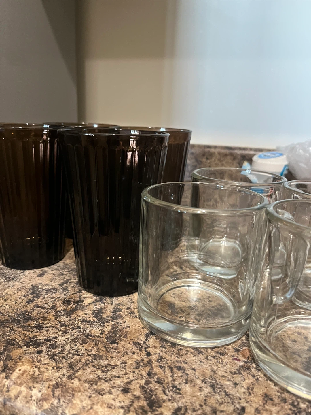 Glass Mugs & Brown Drinking Glasses