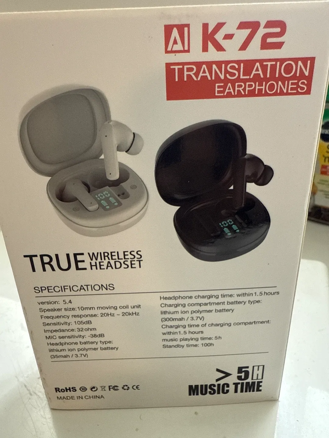 AI K-72 Translation Earphones - True Wireless Headset image indicator(2)