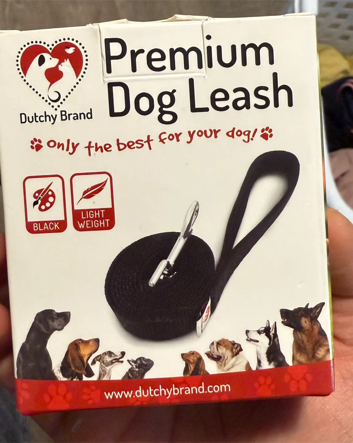 Dutchy Brand Premium Dog Leash - Black, 6ft image indicator(5)