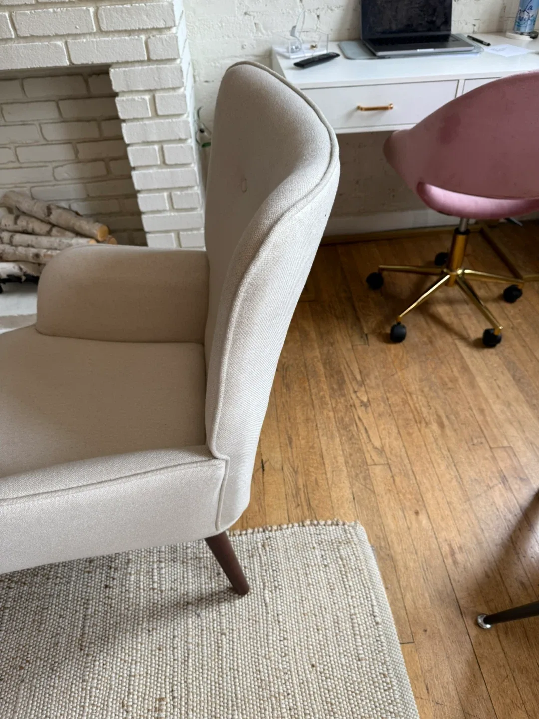 Beige Armchair with Ottoman image indicator(3)