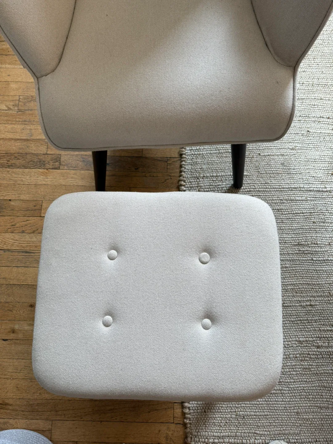 Beige Armchair with Ottoman image indicator(2)