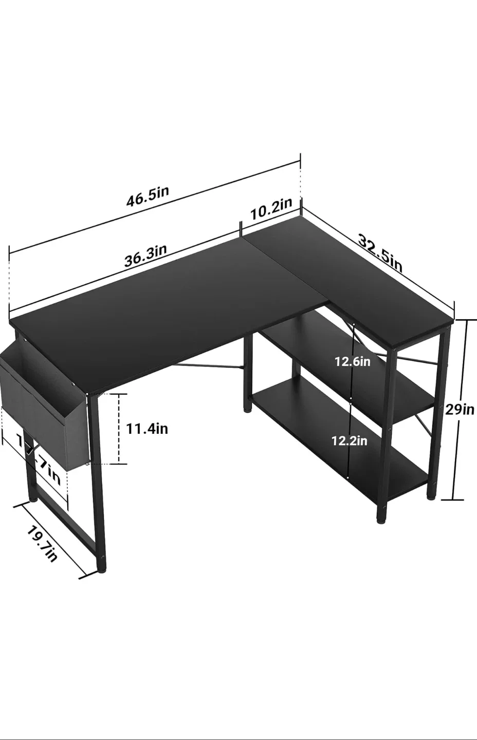 Computer Desk L Shaped 47” image indicator(2)