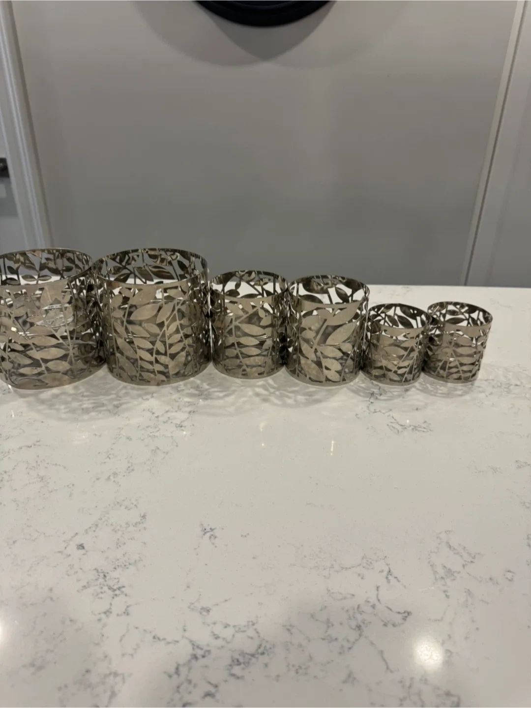 Set of 6 Silver Metal Candle Holders image indicator(3)