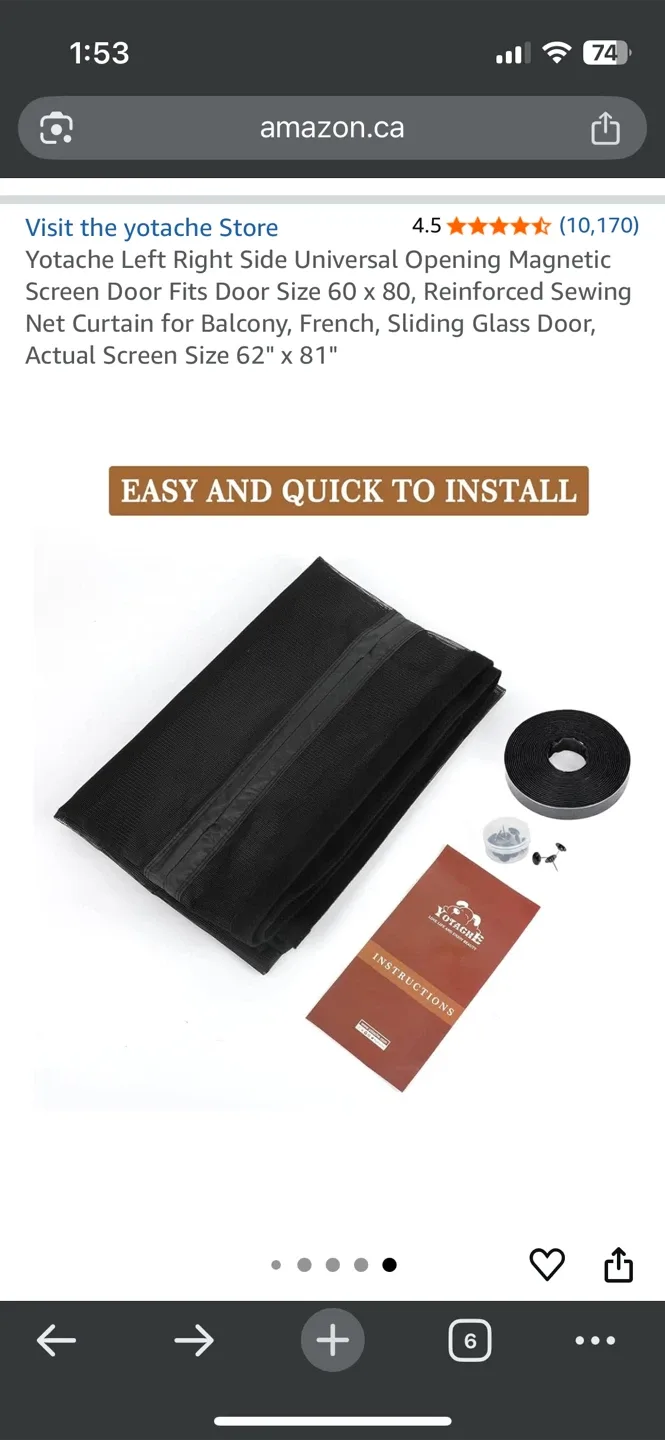 Magnetic Screen Door 60” x 80” image indicator(8)