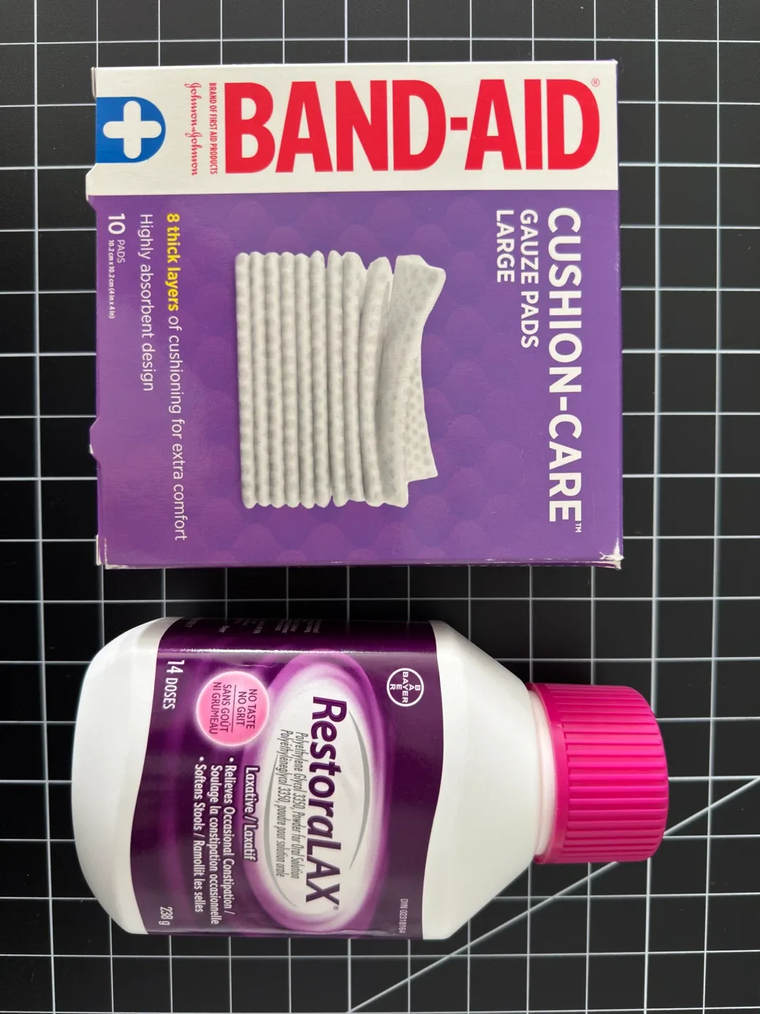 Misc Items - Large Gauze Pads, Laxative, Spa Pillow, Jenga thumbnail