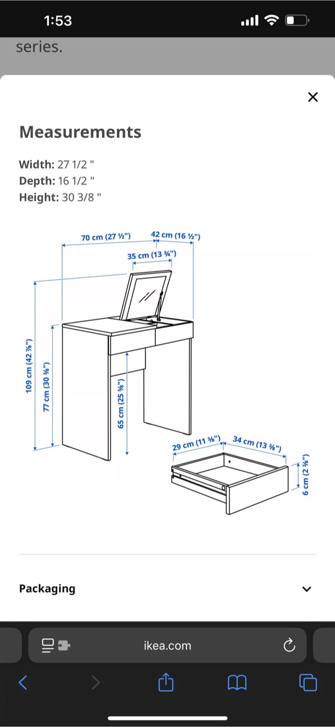 IKEA Makeup Vanity Table - White - photo 5