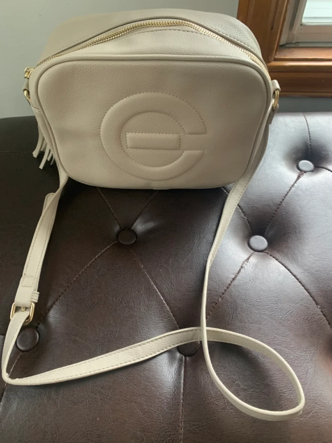 Elizabeth Grant Beige Crossbody Bag thumbnail