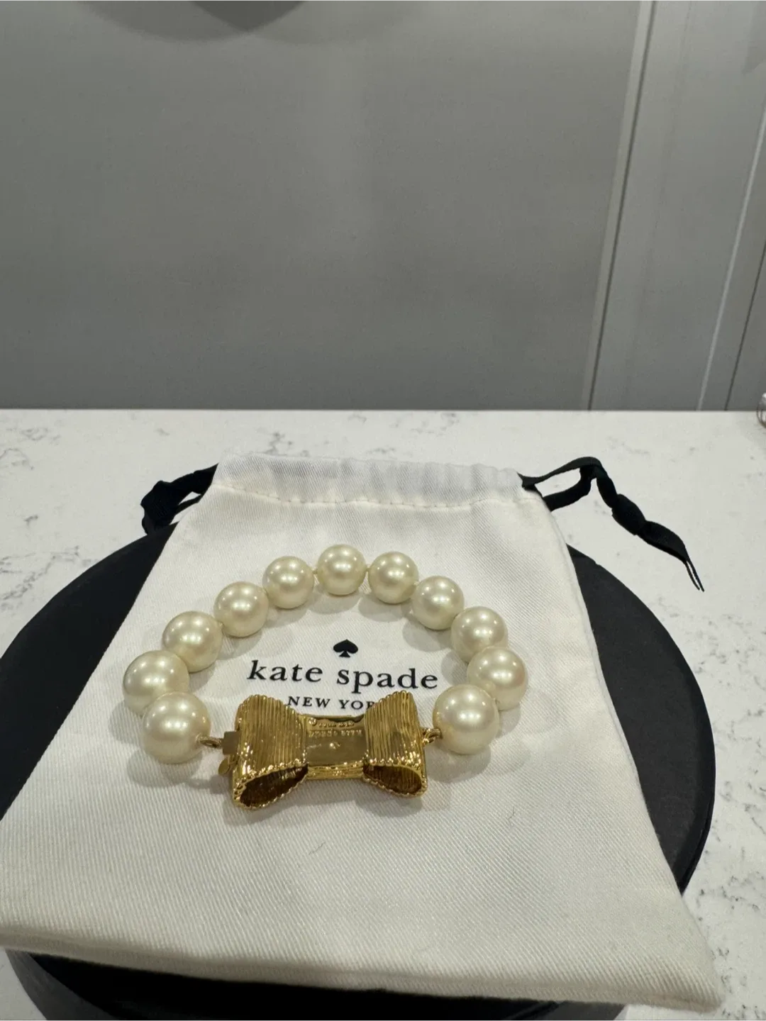 Kate Spade Pearl Bracelet with Gold  Bow clasp image indicator(3)
