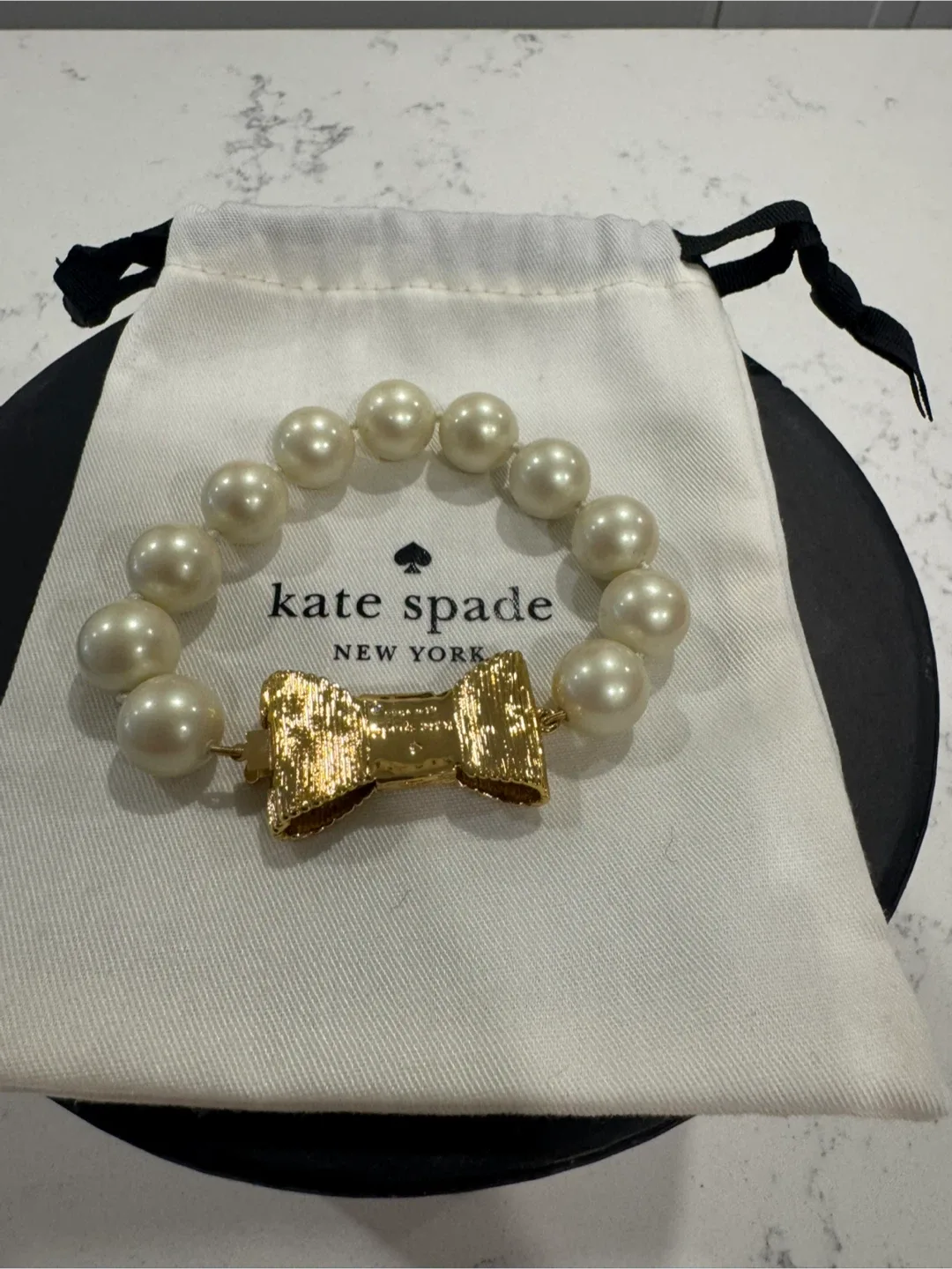 Kate Spade Pearl Bracelet with Gold  Bow clasp image indicator(2)
