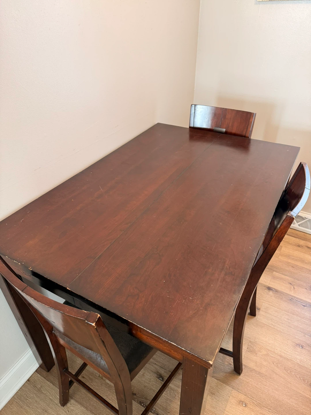 Wood Dining Table with 4 Chairs & Leaf - photo 2
