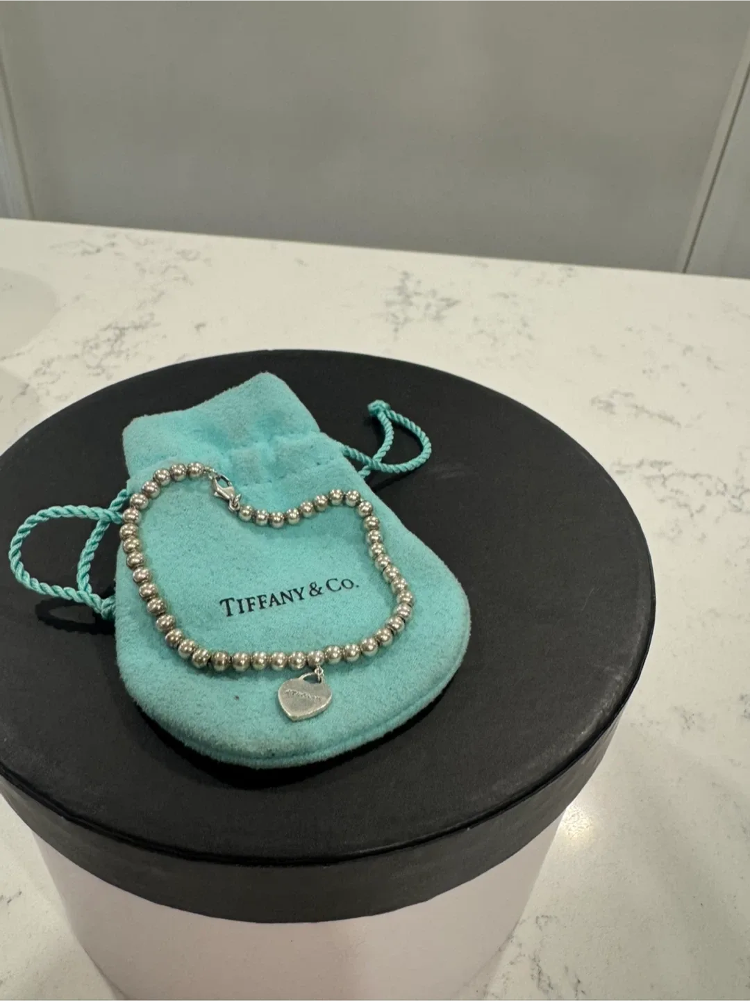 Tiffany & Co. Sterling Silver Bead Bracelet with Heart Tag image indicator(2)