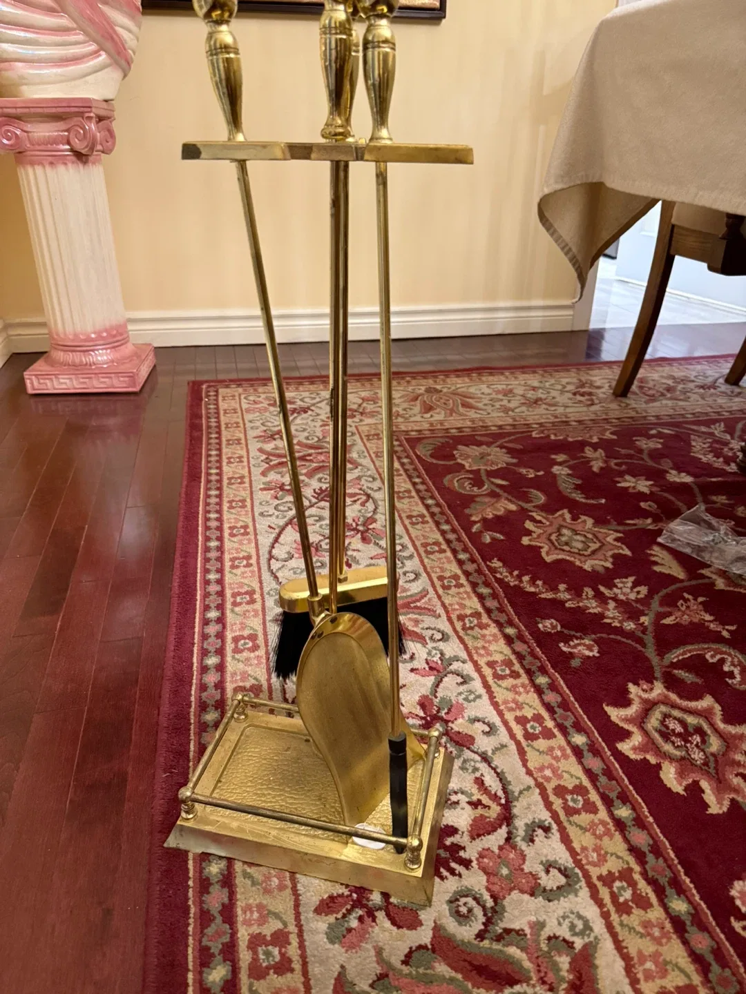 Vintage Brass Fireplace Tool Set image indicator(2)