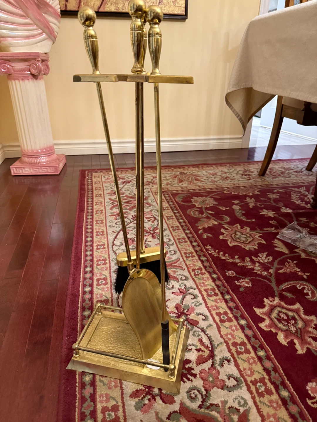 Vintage Brass Fireplace Tool Set