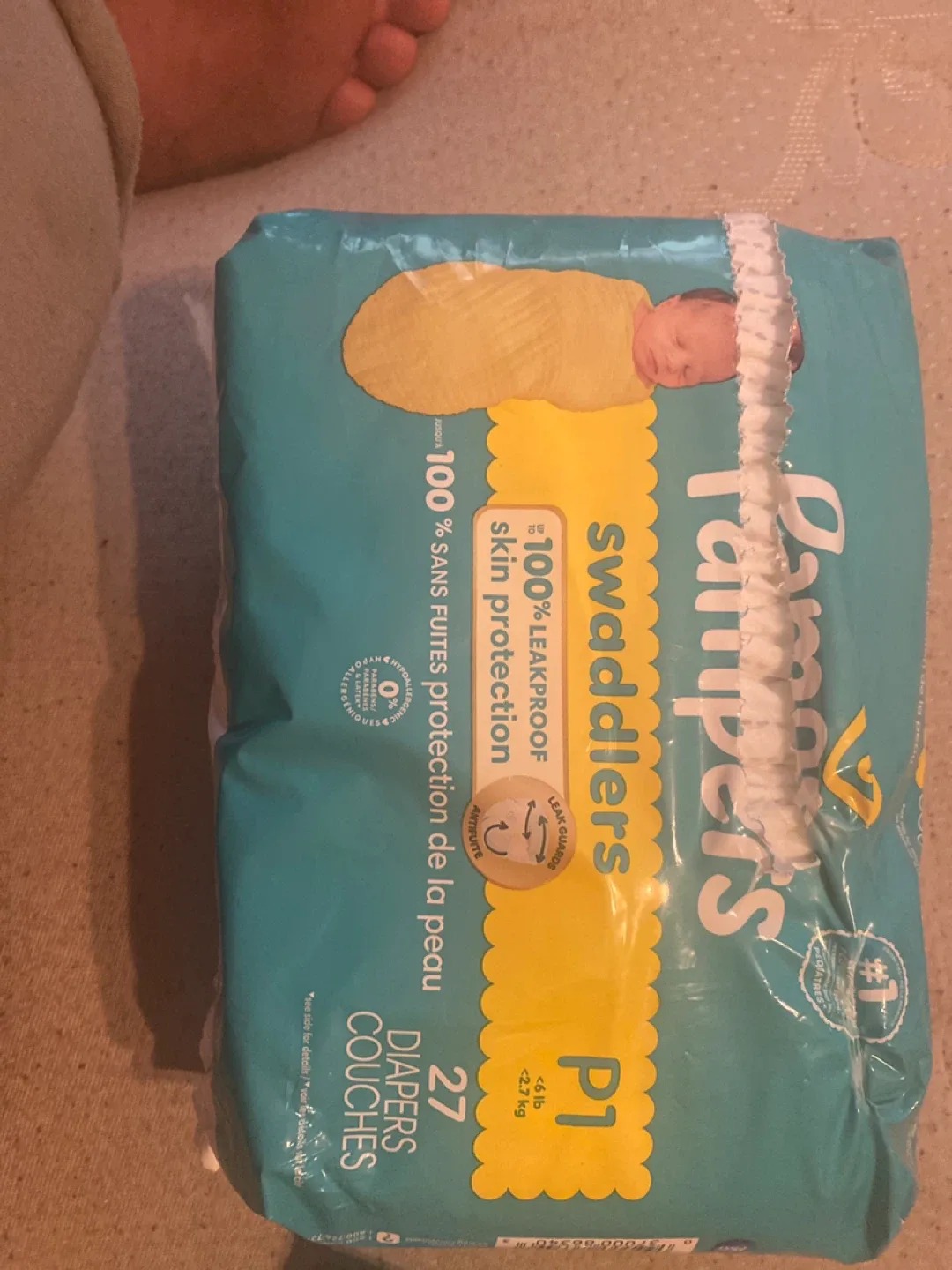 Pampers Swaddlers P1 Diapers - 27 Count thumbnail