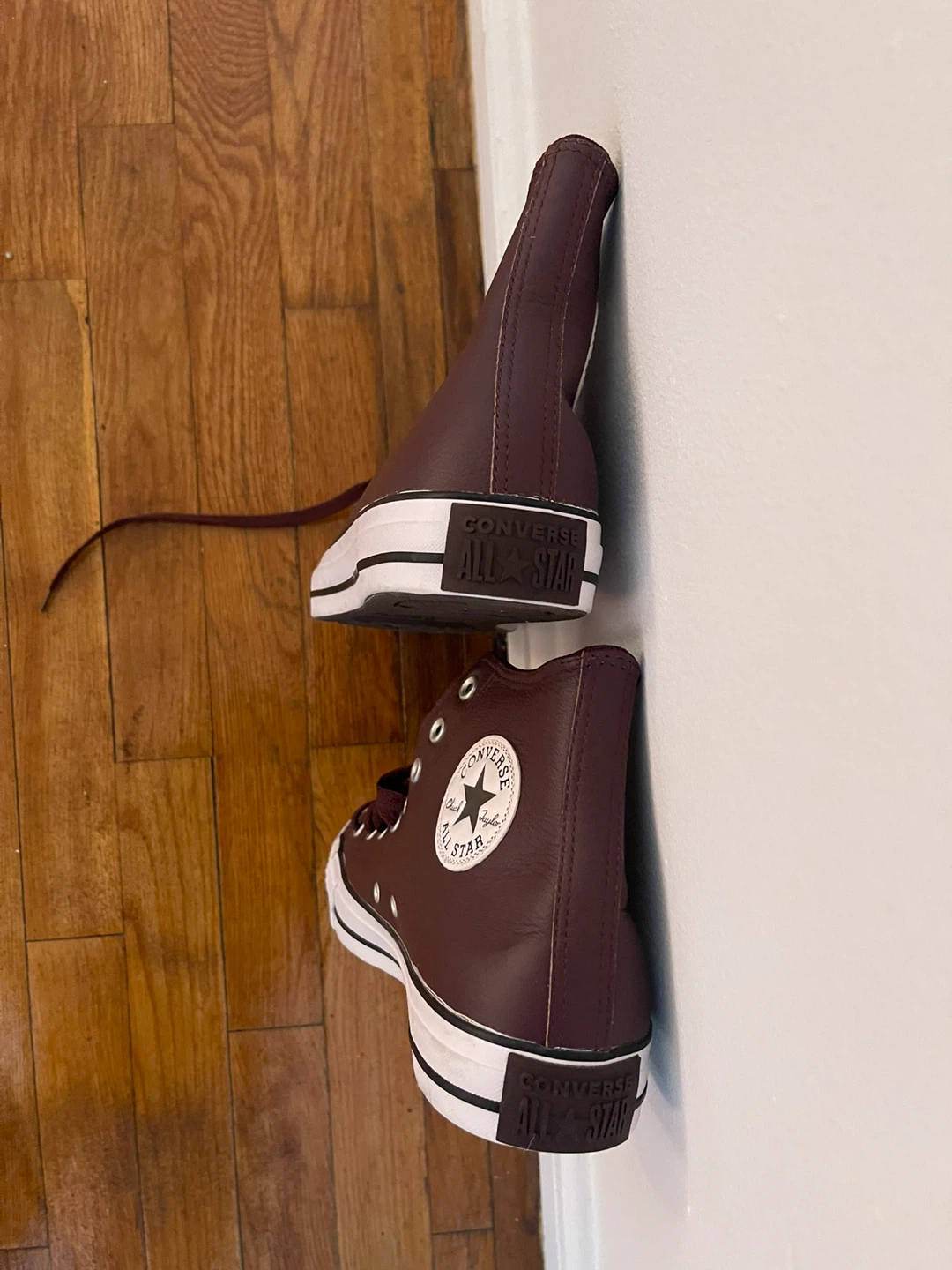 Converse Burgundy All Star High Top Leather Sneakers - photo 4