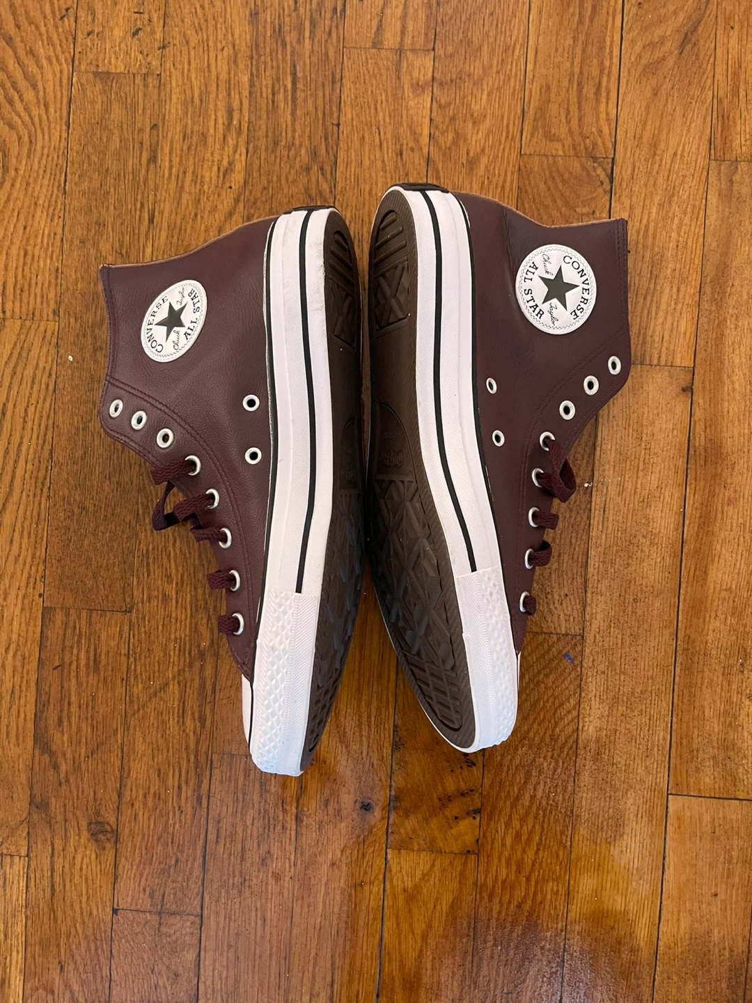 Converse Burgundy All Star High Top Leather Sneakers - photo 2