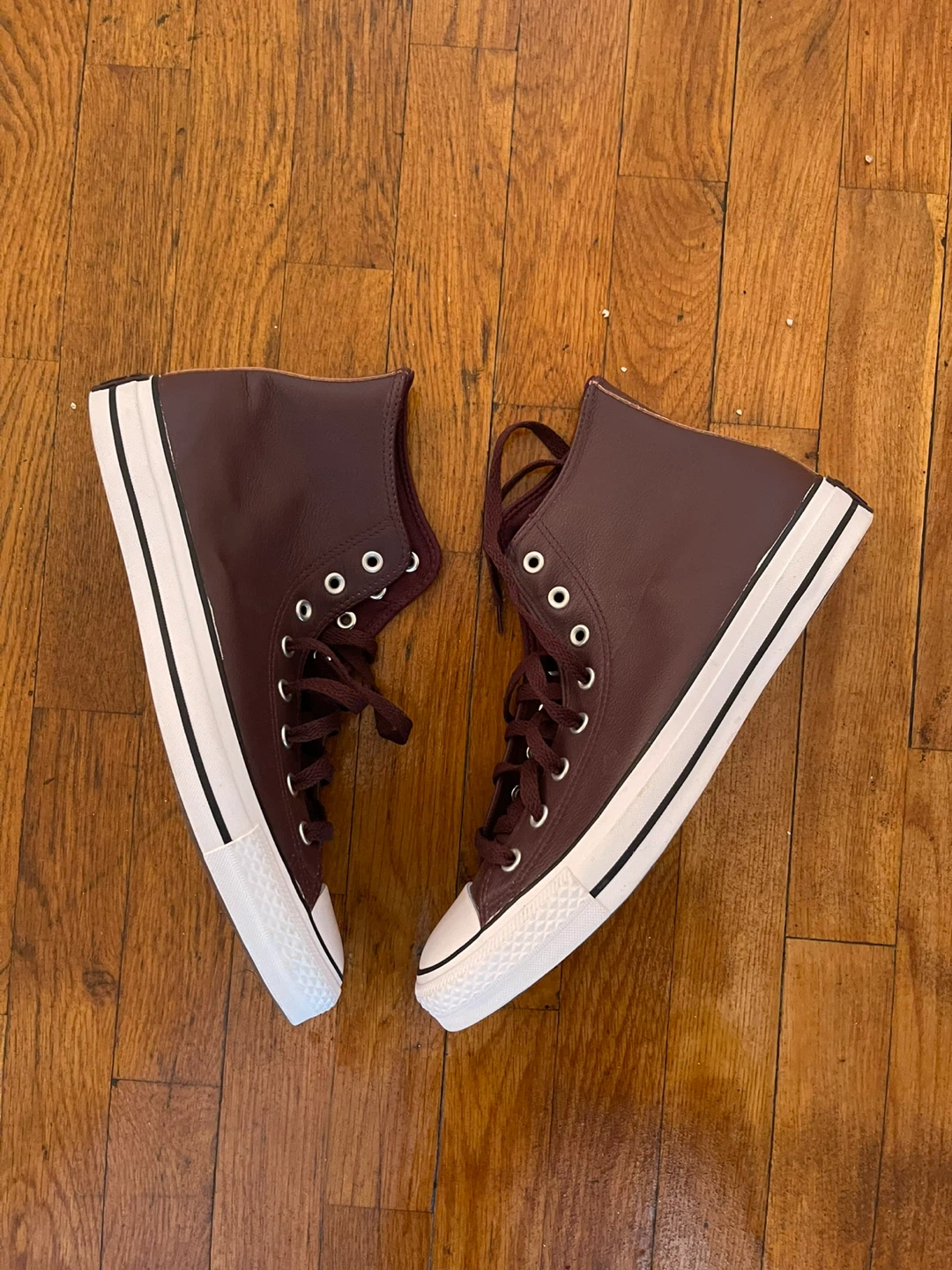 Converse Burgundy All Star High Top Leather Sneakers - photo 3