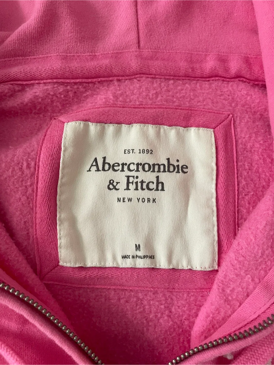 Abercrombie & Fitch Pink Full-Zip Hoodie - Size M image indicator(2)
