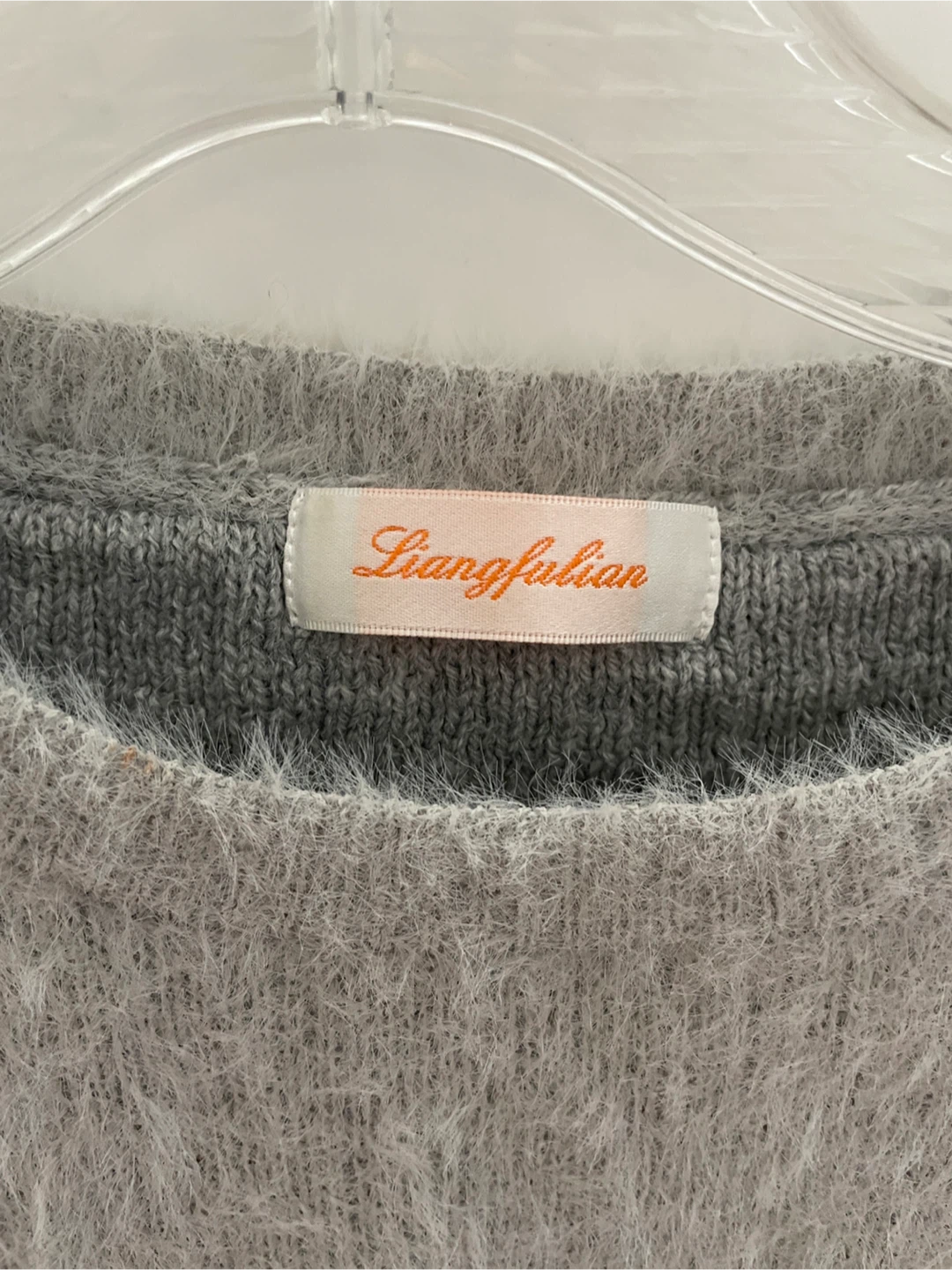 Liangfulian Grey Fuzzy Sweater - photo 2