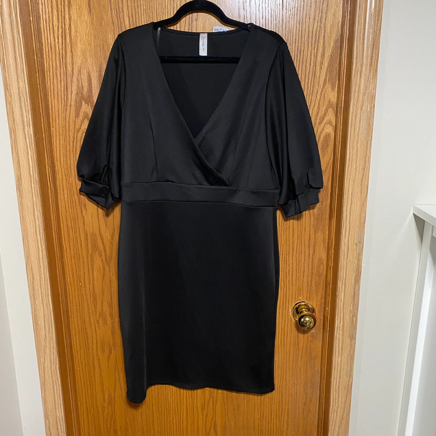 Plus size black knit dress - photo 3