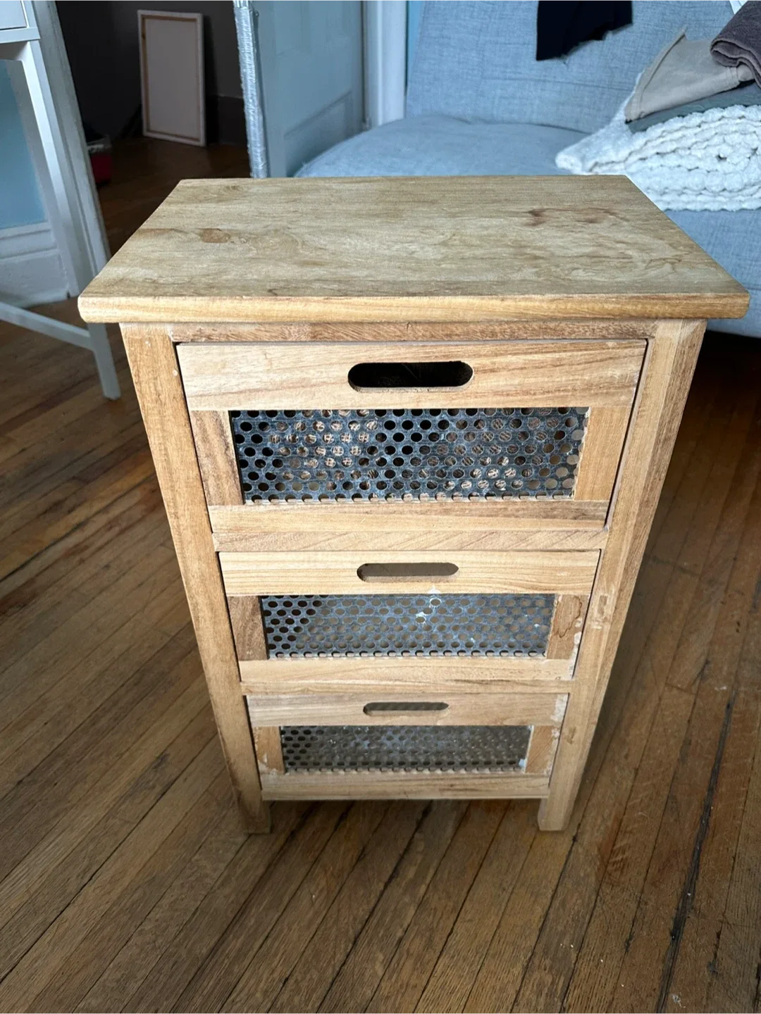 Wooden 3-Drawer Bedside Table