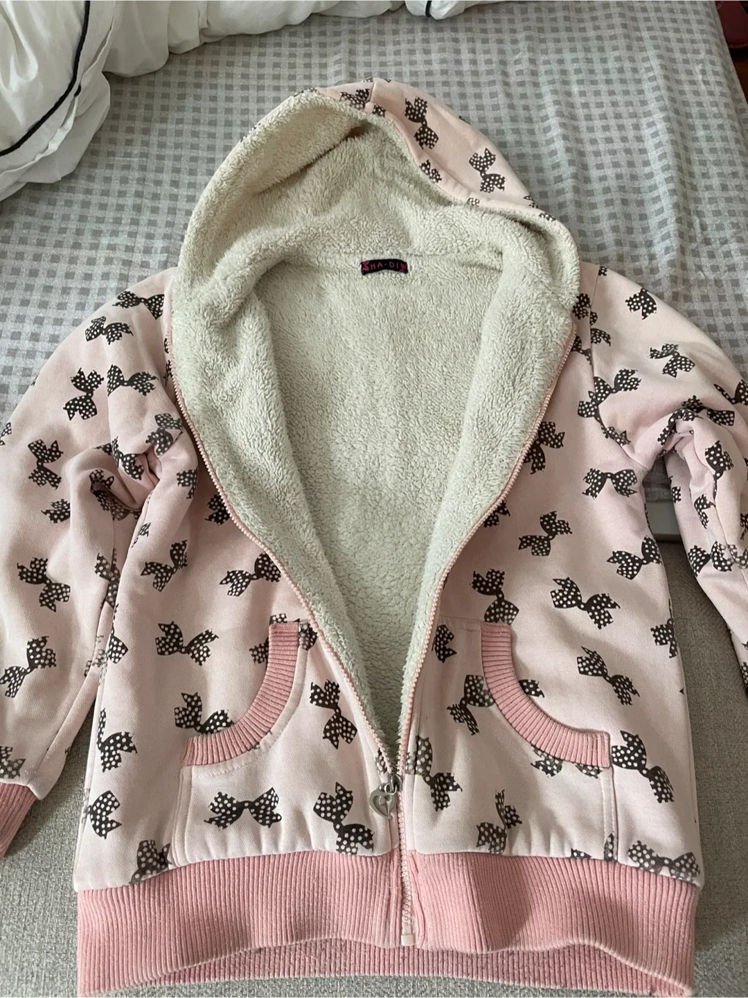 Pink Bow Print Hoodie image indicator(3)