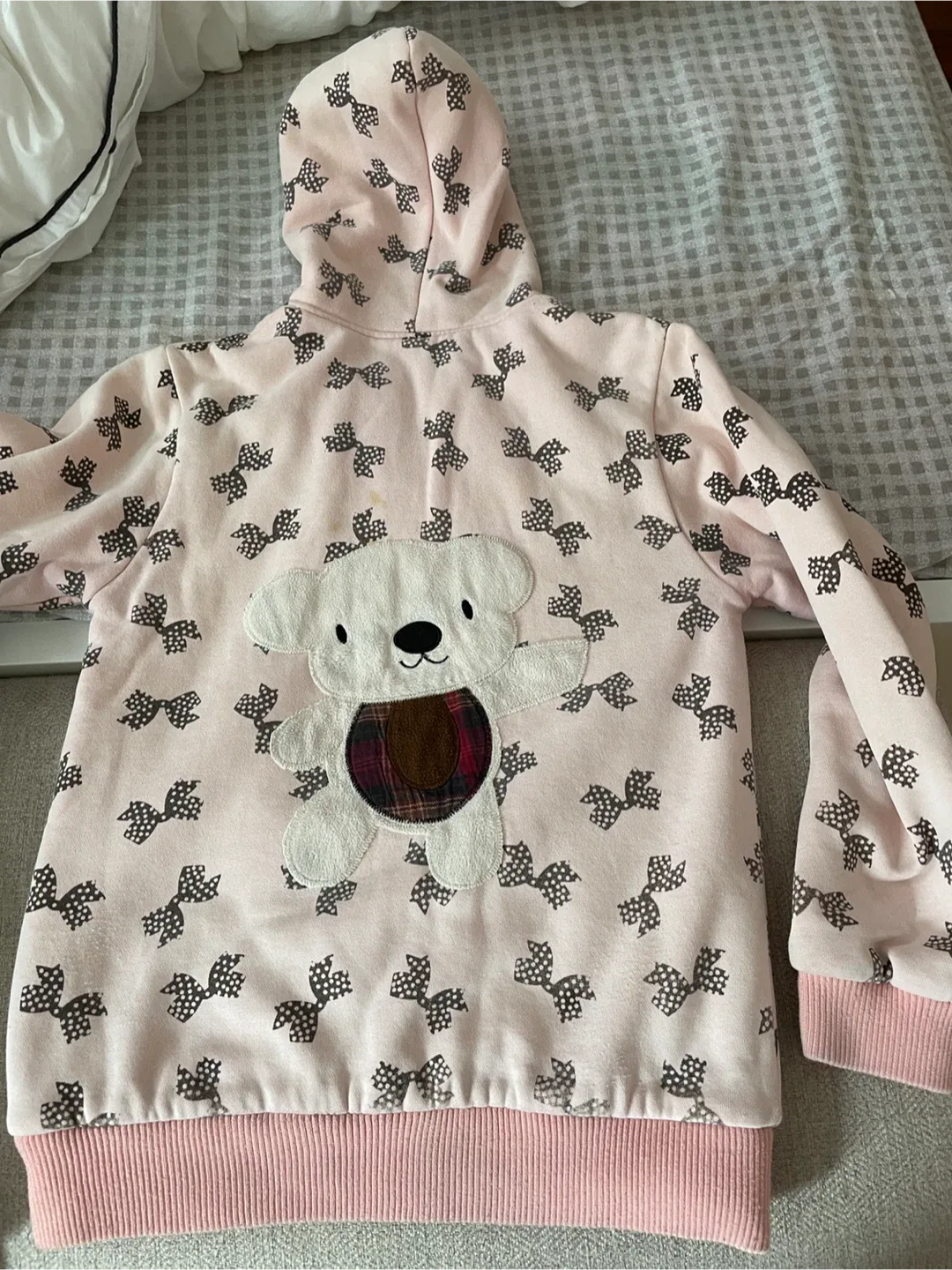 Pink Bow Print Hoodie image indicator(2)