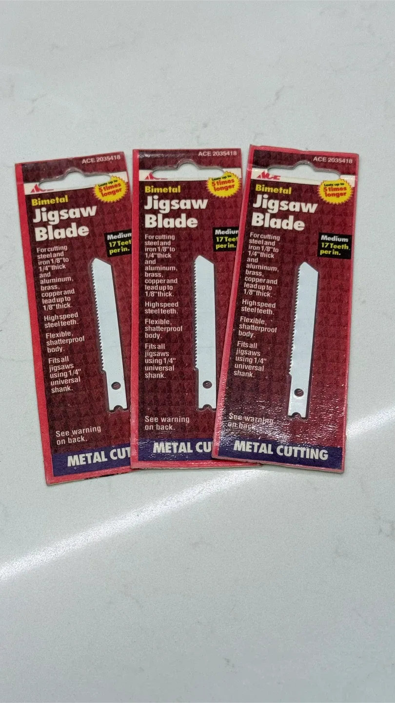 3 ACE Bimetal Jigsaw Blades - Metal Cutting thumbnail