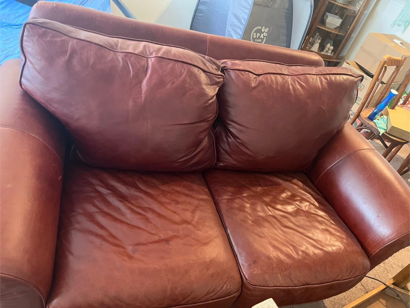 Leather Loveseat - Brown