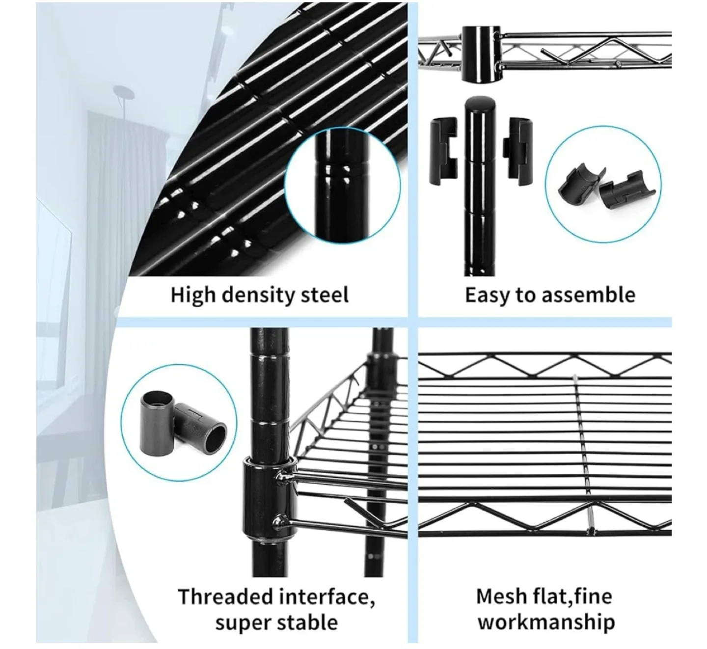 New / assembled adjustable metal shelving $40 price firm image indicator(3)