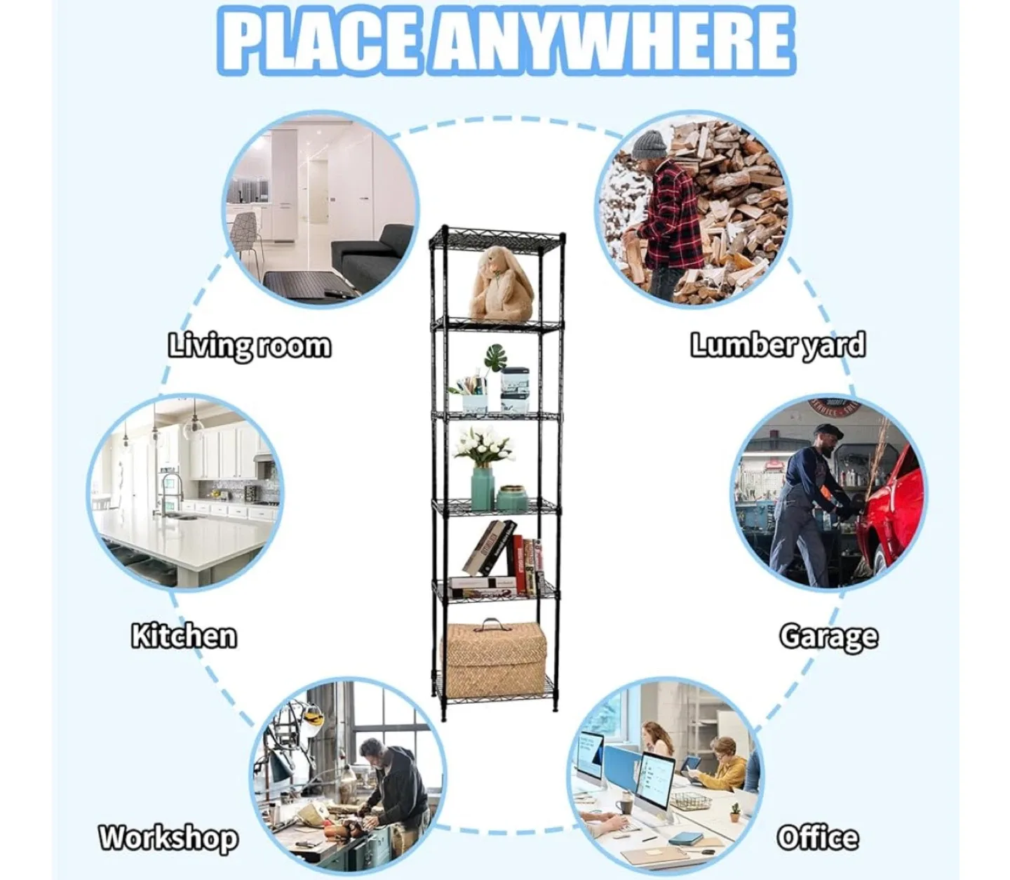 New / assembled adjustable metal shelving $40 price firm image indicator(4)