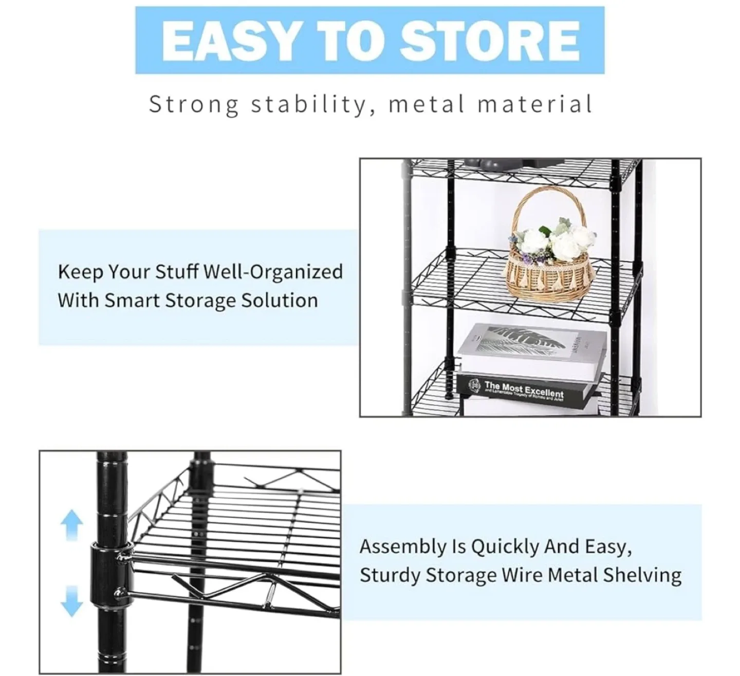 New / assembled adjustable metal shelving $40 price firm image indicator(6)