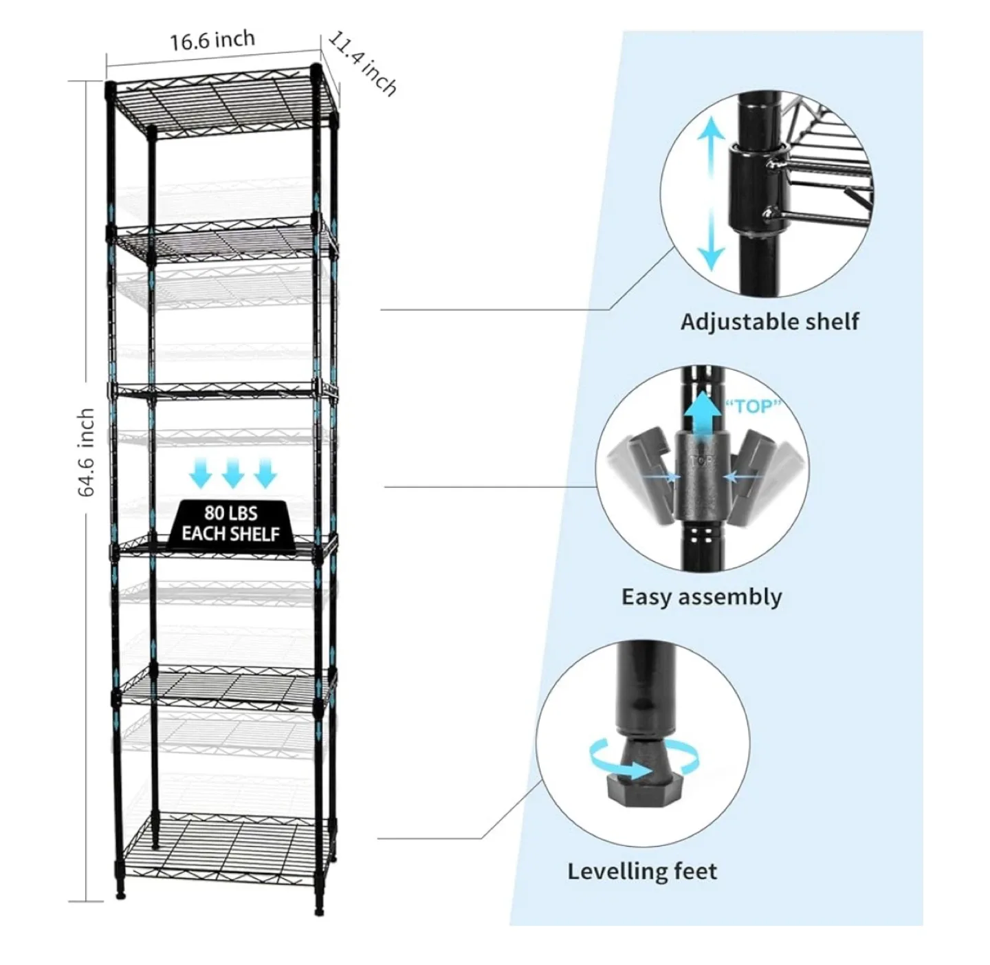 New / assembled adjustable metal shelving $40 price firm image indicator(2)