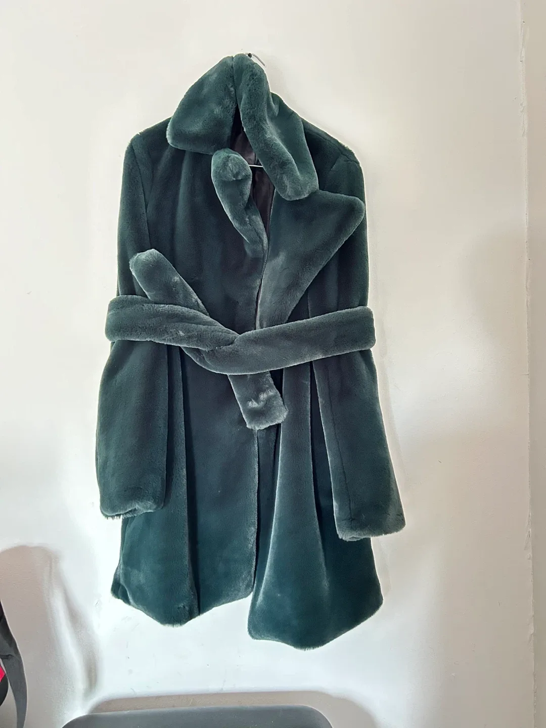 Missguided Tall Green Faux Fur Coat - Size US 4 thumbnail